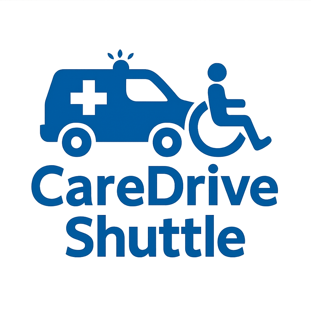 logo fr Marke CareDrive Shuttle Fokus Krankentransport und Behindertenfahrdienst